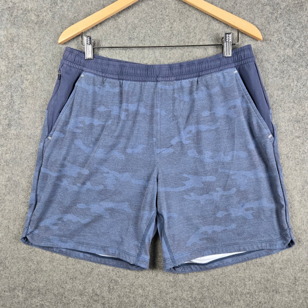 Johnnie-O Performance Shorts Mens Medium Blue Camo Active Gym Workout Running